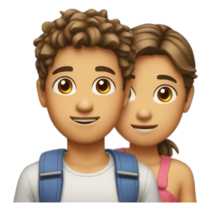 Two boys and one girl friendship emoji  sticker