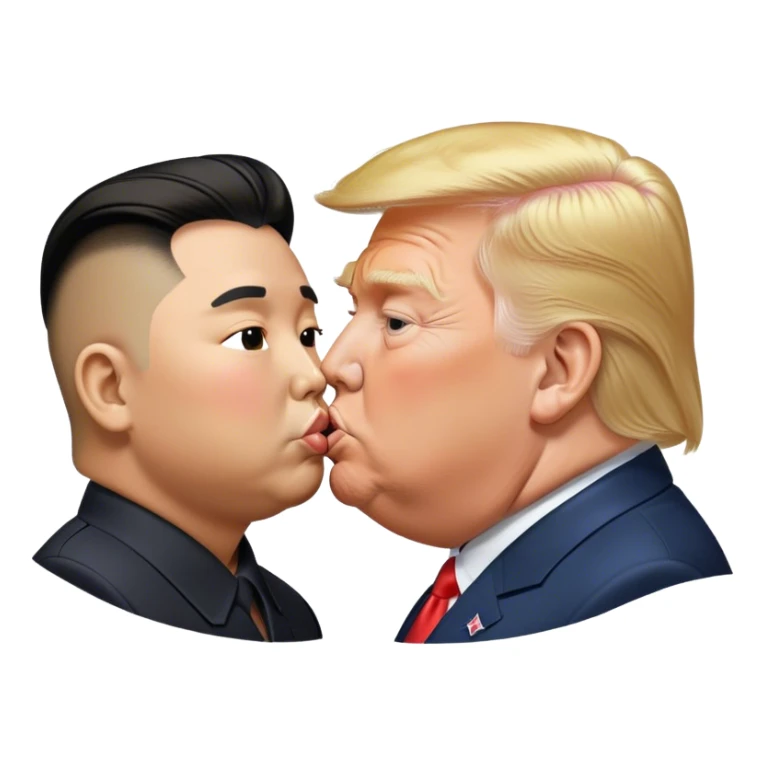 Donald trump kissing Kim Jong un  sticker
