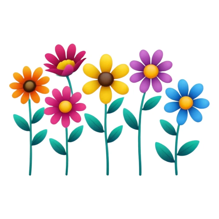 colorful flower in a line   sticker