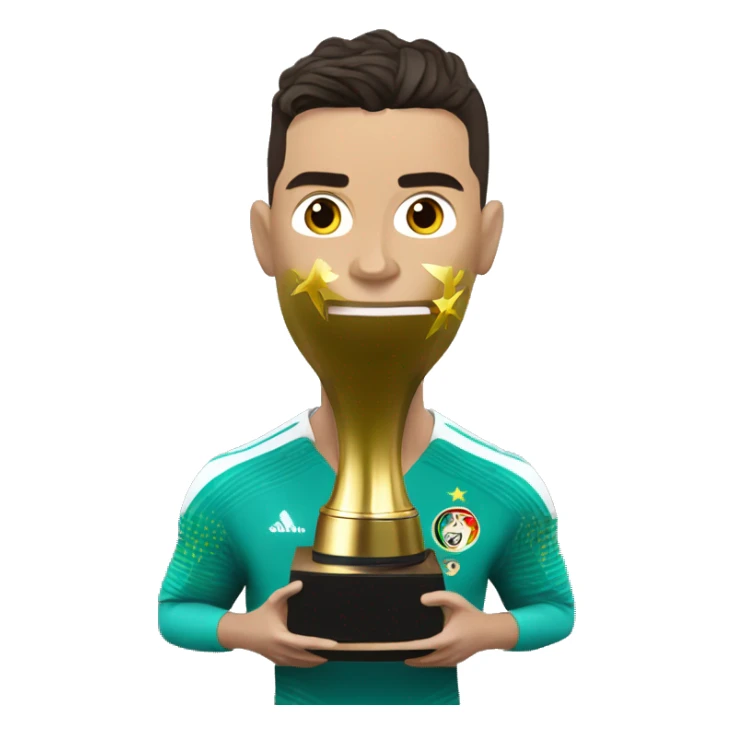 cristiano ronaldo con la copa del mundo sticker