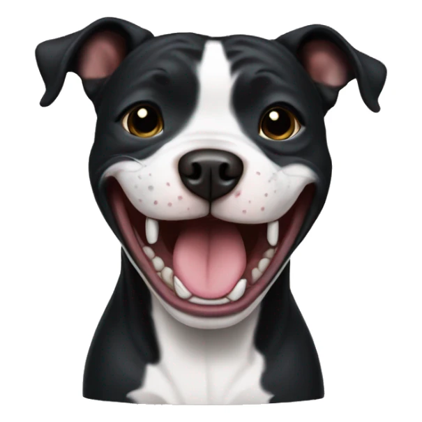 black staffordshire terrier laughing sticker