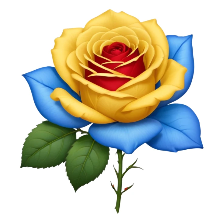 One Yellow 🌹 and one blue flower 🌹 on with red band  sticker