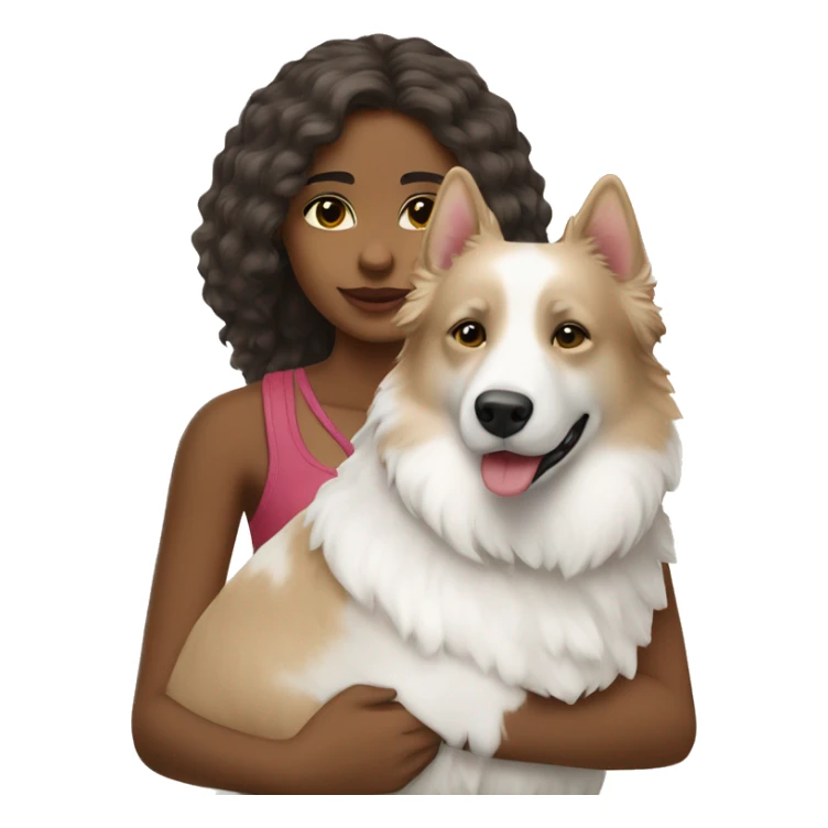 Brown girl With white berger blanc suisse sticker