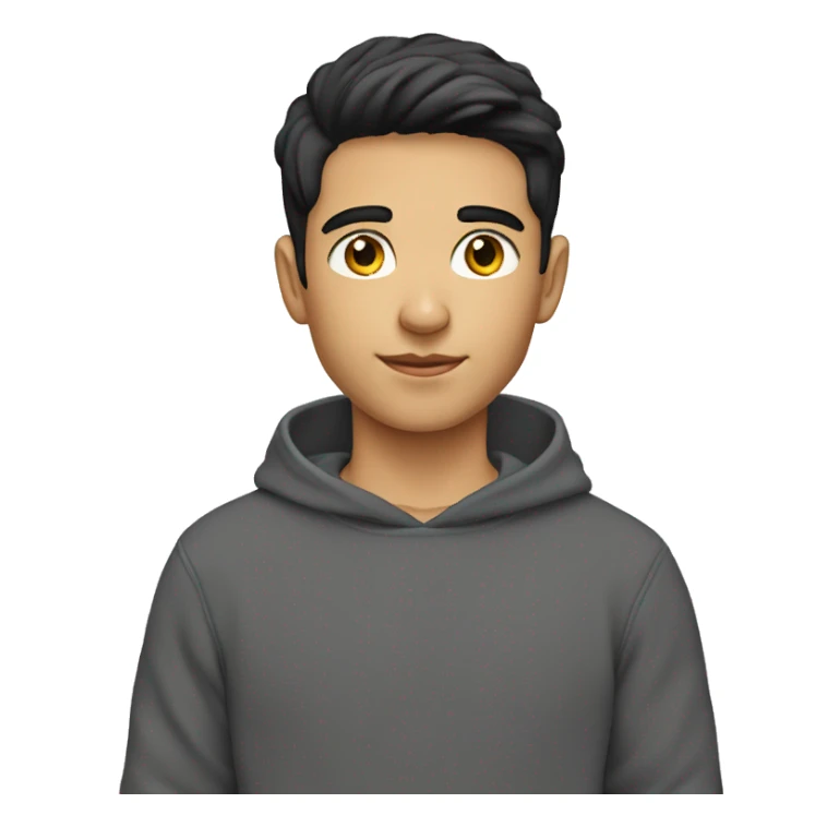 Boy short dark hair sweatshirt  sticker