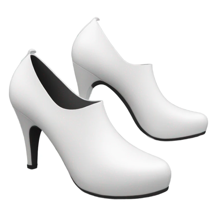 white latex mid heel shoe front and back view sticker