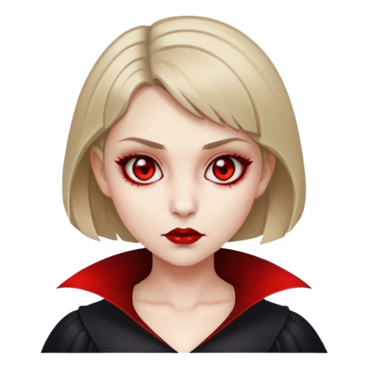 vampire girl with short dark blonde hair and white skin sticker