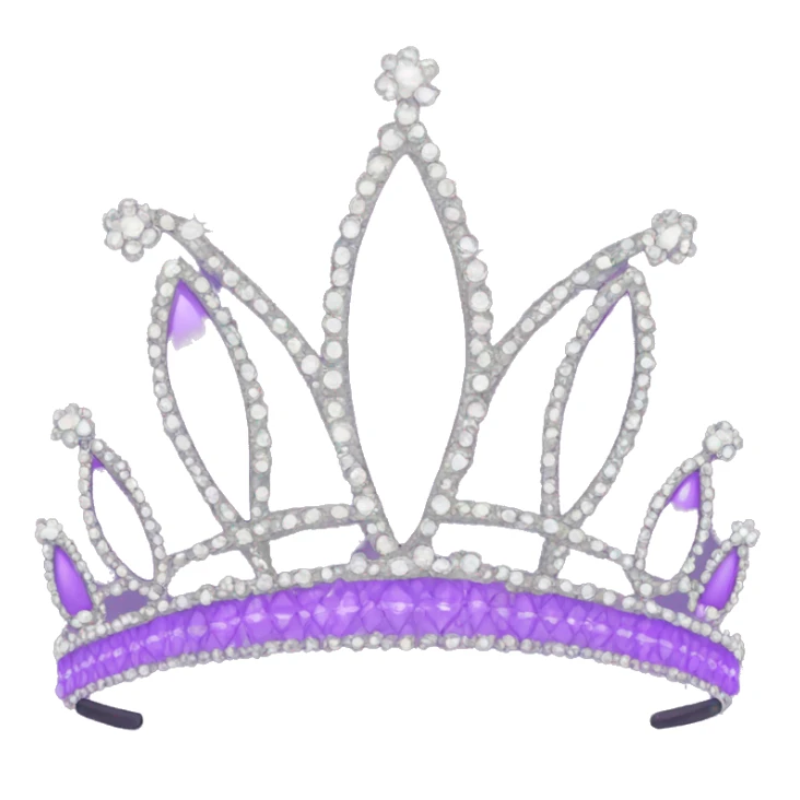 Purple tiara with butterfly details sticker
