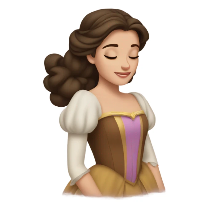 Sleeping brunette beauty princess Disney sticker