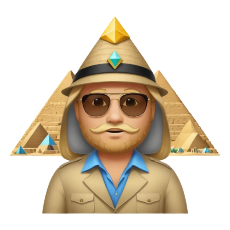 fat male blond long hair agent with short beard in egypt with pyramid.mm sticker
