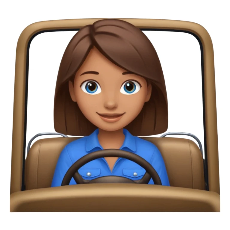 girl in a jeep, blue eyes and brown hair sticker