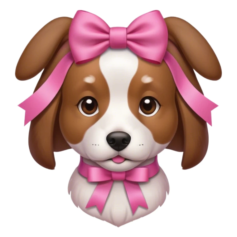 Dog with a pink ribbon on head  sticker