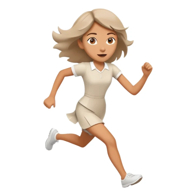 Funny girl running in Paperman style sticker