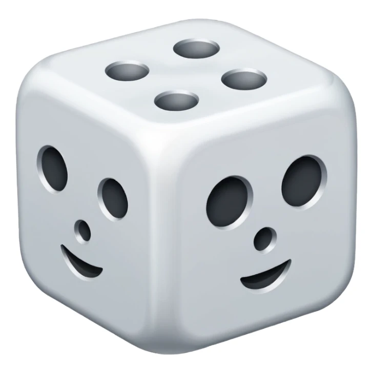 create an image of a die with no numbers, just plain white sides sticker