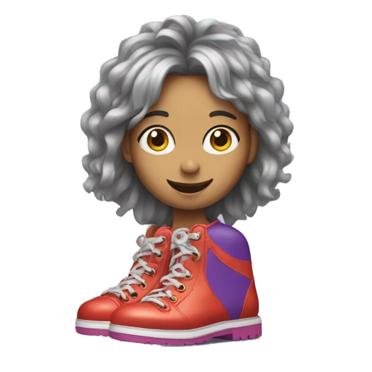 Girl with clown shoes on  sticker