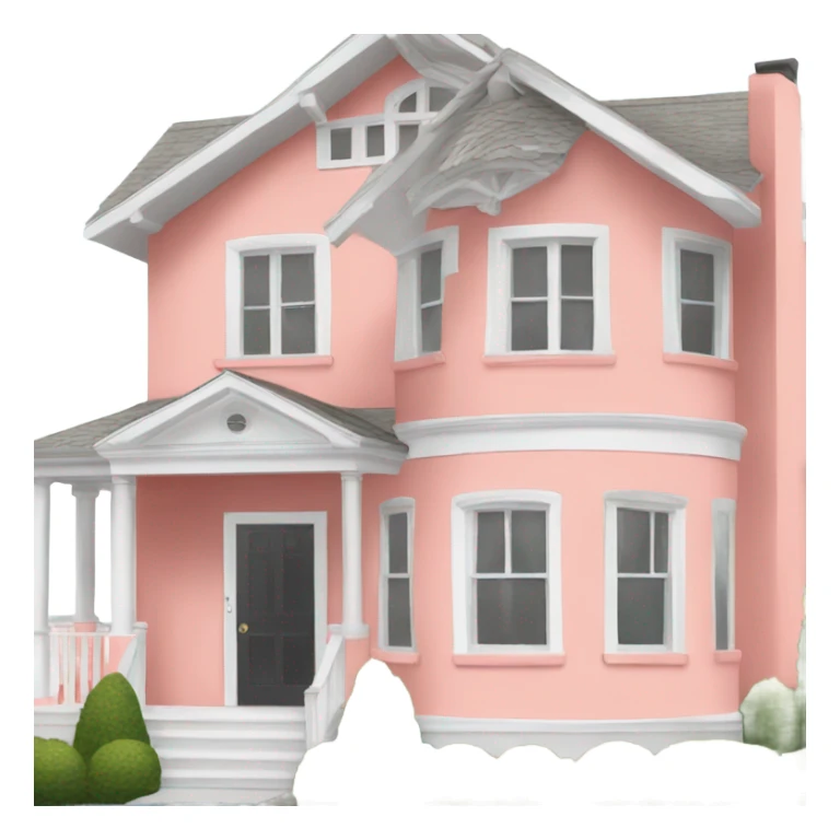 Coraline pink house with white trim  sticker