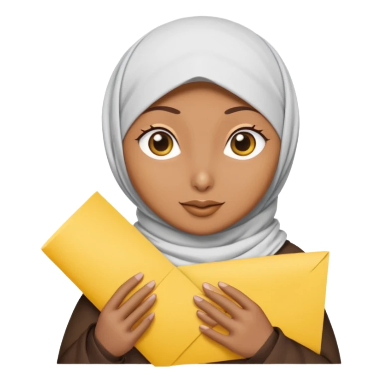 turkey bird wearing a hijab holding a yellow paper sticker