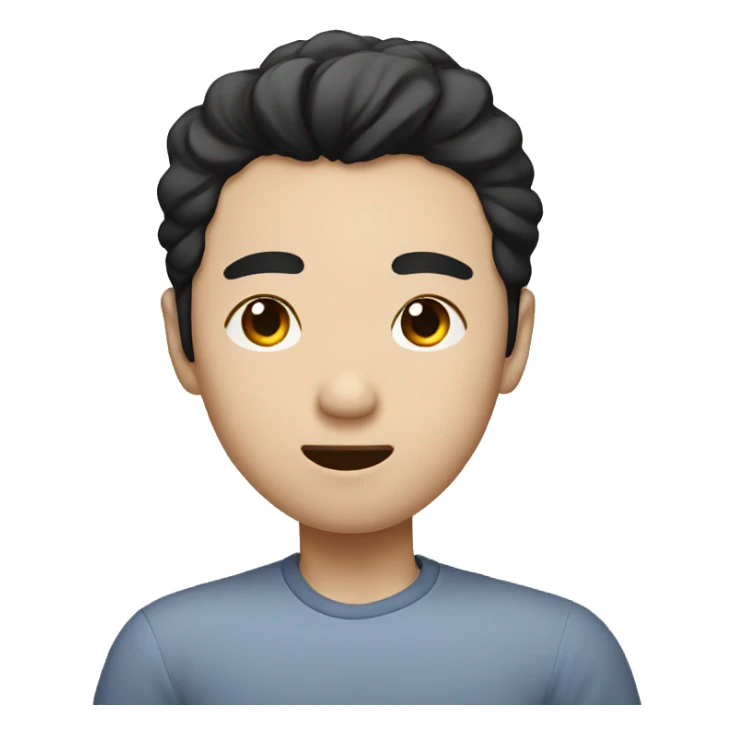 Korean man with black hair blows a kiss sticker