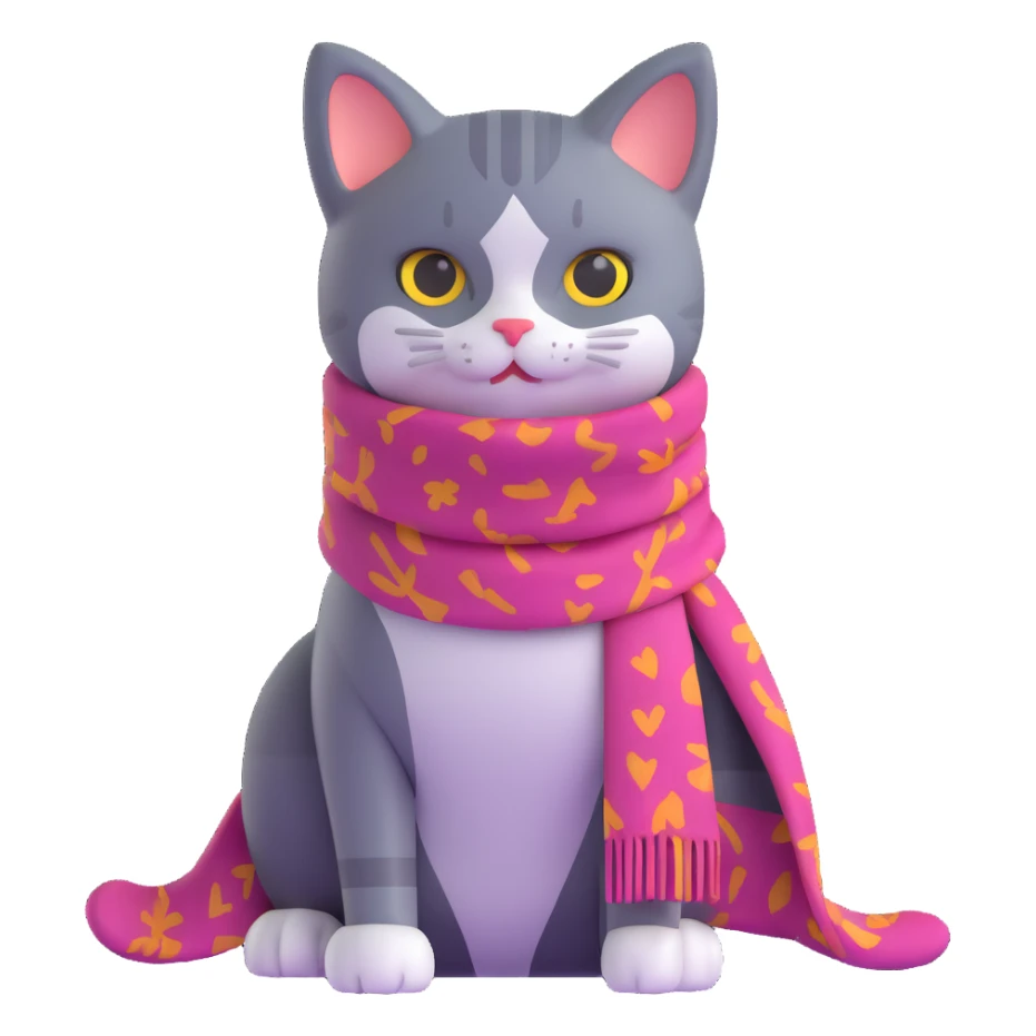 cat with scarf sticker