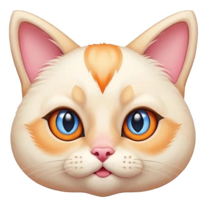 Chubby flame point Siamese, white fur with orange highlights, blue eyes, very cross/eyed sticker