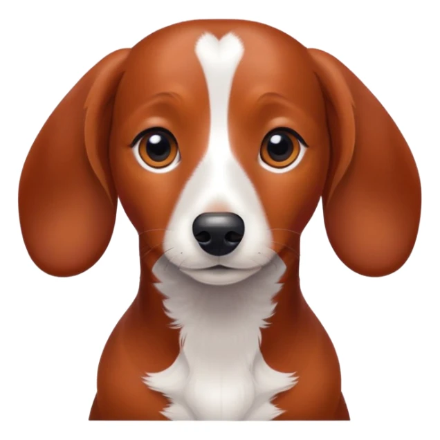 Red dachshund with a white patch on her chest sticker