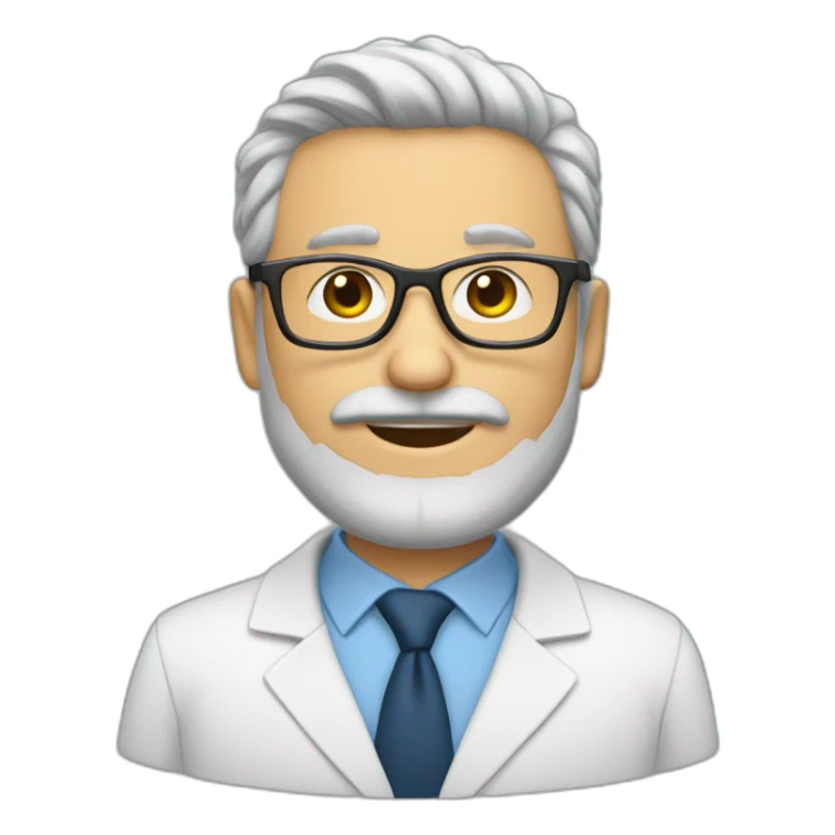 Profesor con pelo moreno, barba y gafas sticker