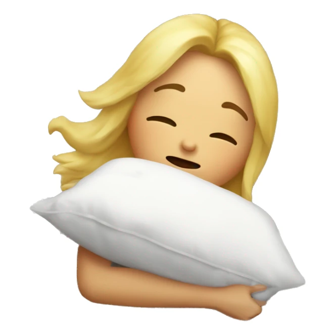chica rubia durmiendo en una almohada sticker