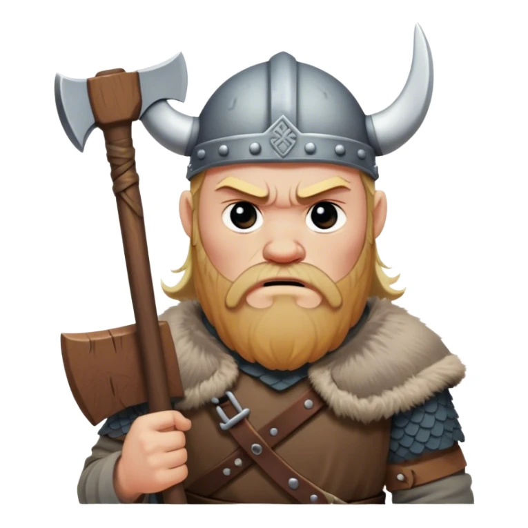 a very sad Danish Viking with an ax in his hands sits sad
realistic sticker