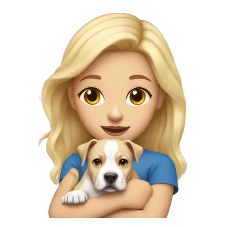 blonde girl with a pitbull puppy sticker