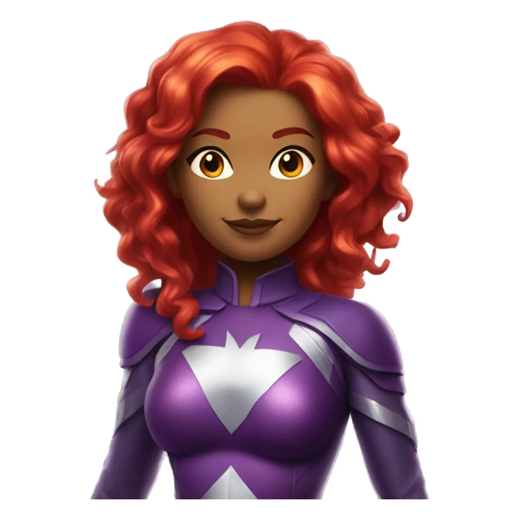 dc comics starfire glowing red hair; purple and silver outfit sticker