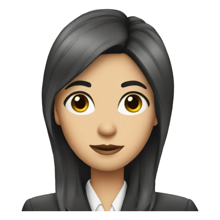 Female defense attorney with long black hair sticker