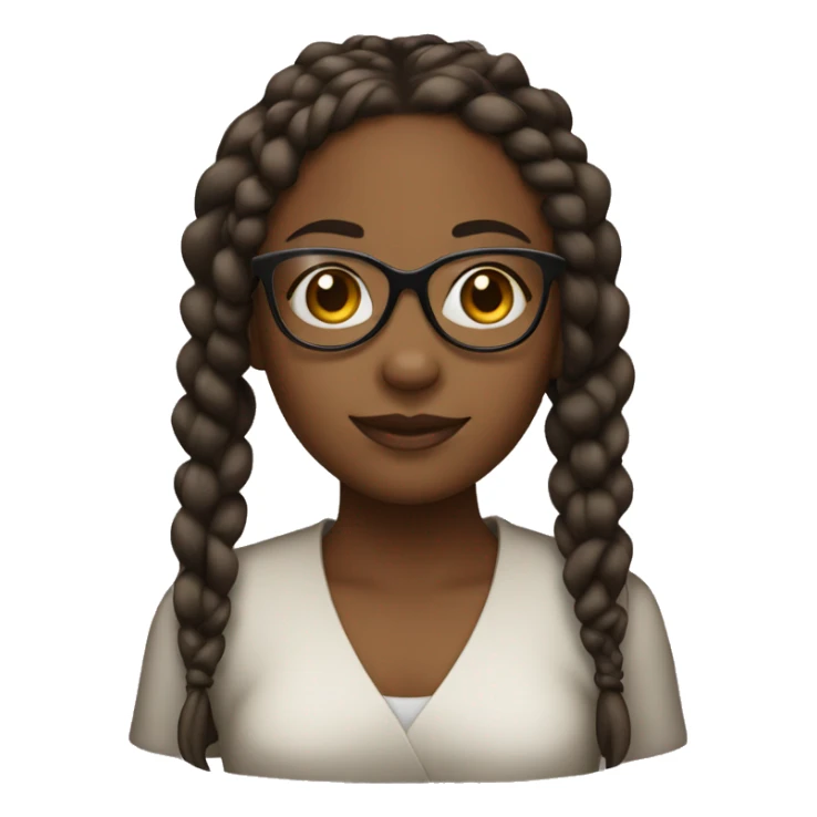 Black girl with braids and glasses  sticker