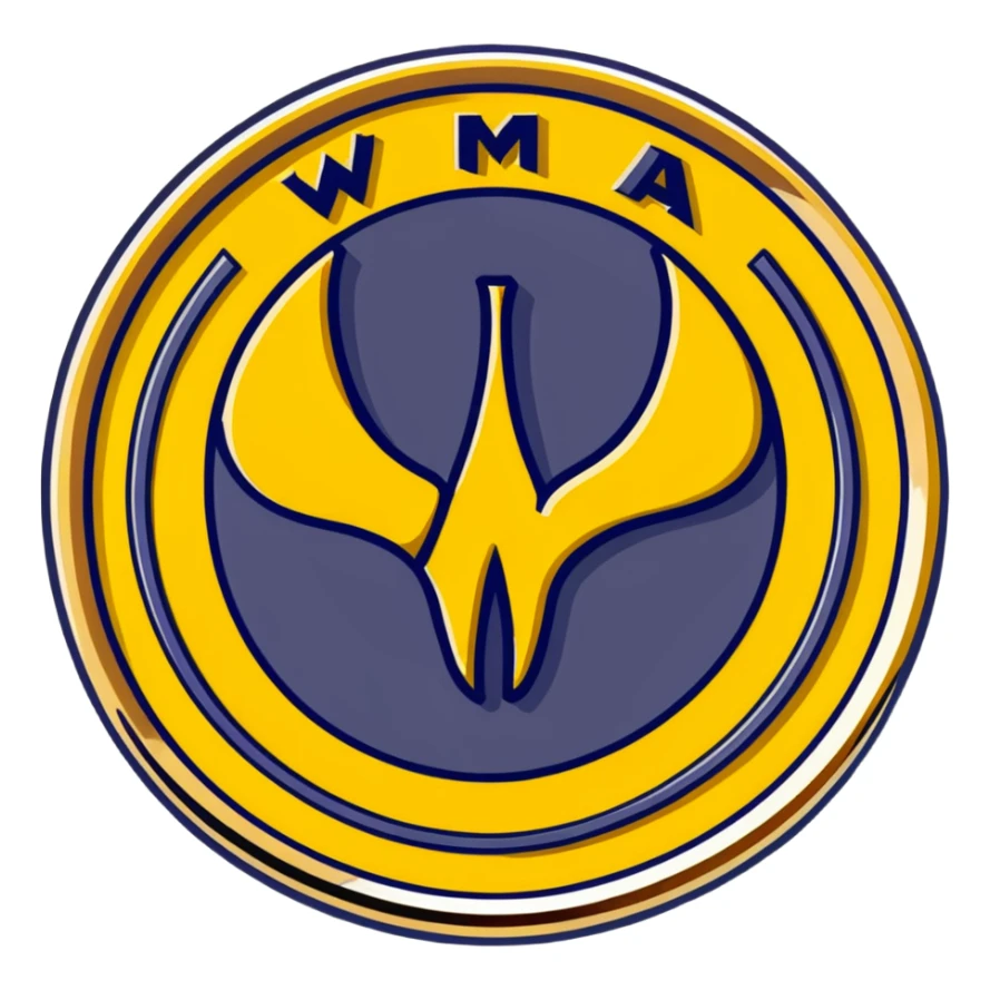 Wu-Tang Clan logo on a gold coin sticker