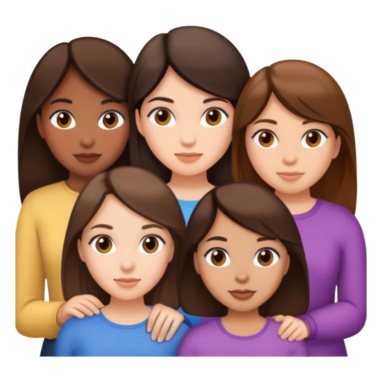5 girls brunette sticker