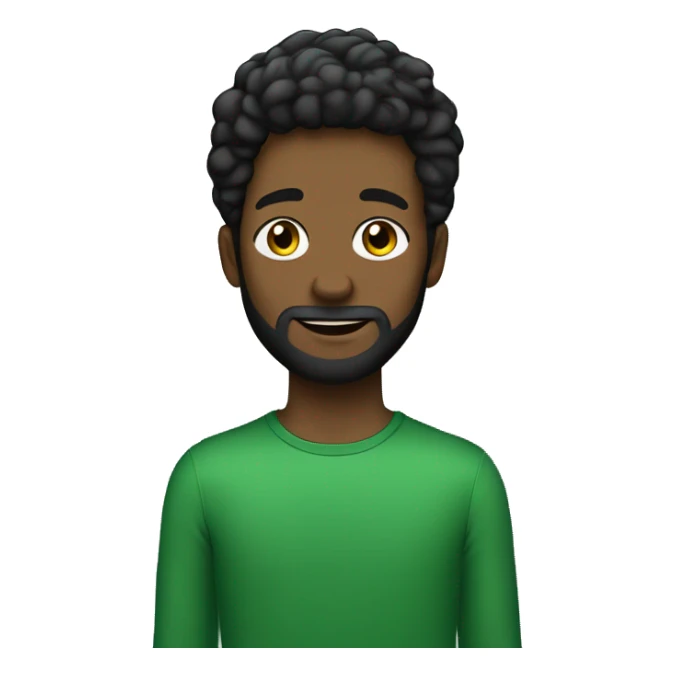 Joven con ojos verdes, barba y el pelo negro liso sticker