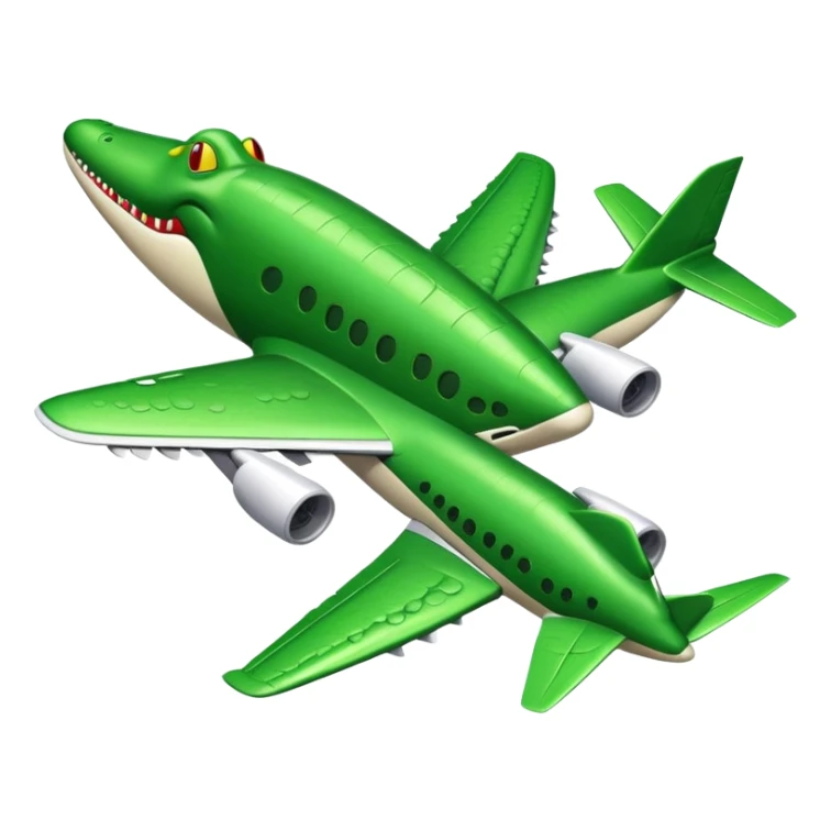 Un avión con cabeza de cocodrilo  sticker
