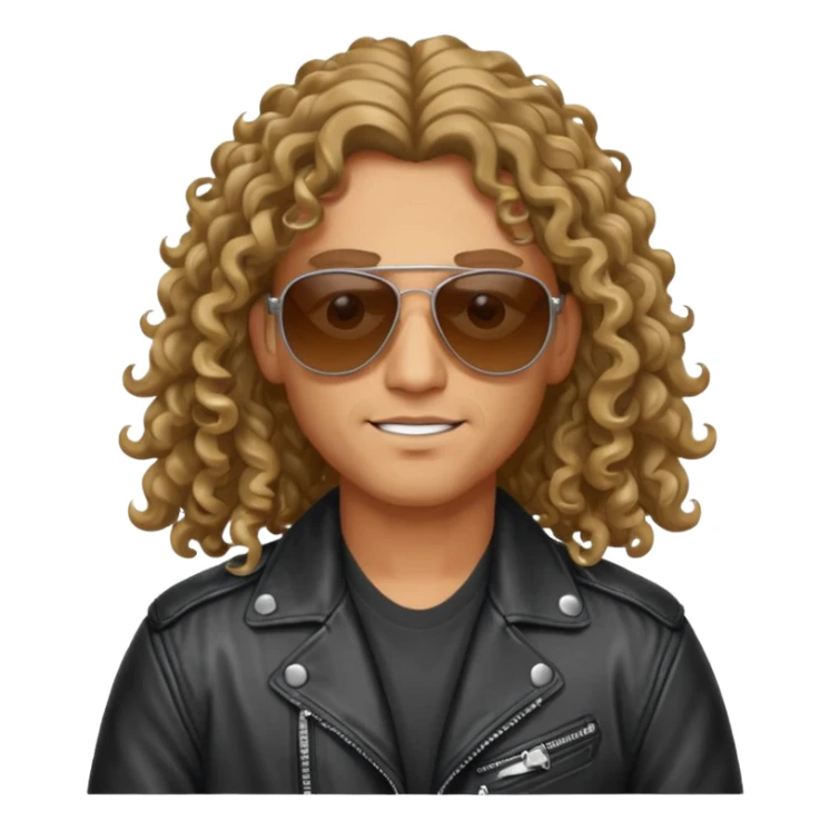 Biker Gang with Sunglasses, long curly hair, sunglasses sticker