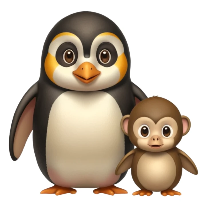 Penguin et singe a un enfant qui a 20 sticker