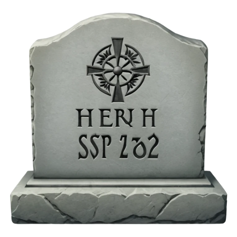 ein Grabstein mit: Hier ruht die SVP 1971 - 2025 sticker