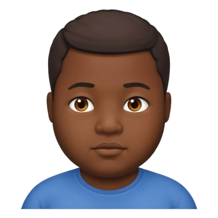 a black african guy that's a bit chubby and has a little hair sticker