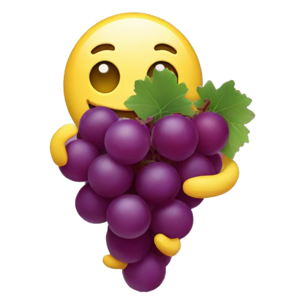 Snapchat logo with a bunch on grapes in its hand sticker