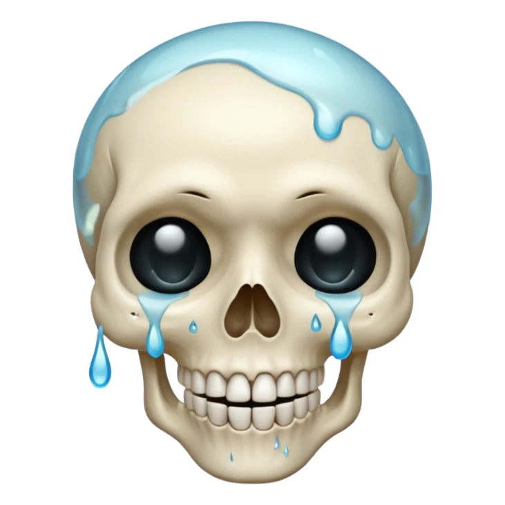 Laughing skull with tears sticker