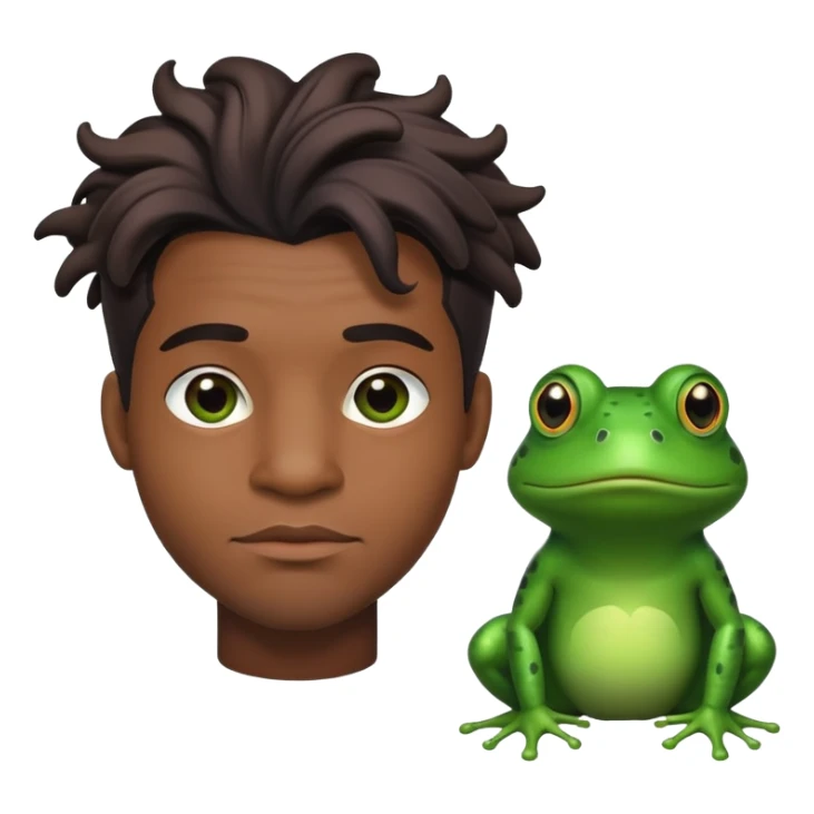 Black man with unreal hairstyle, he looks like a frog sticker