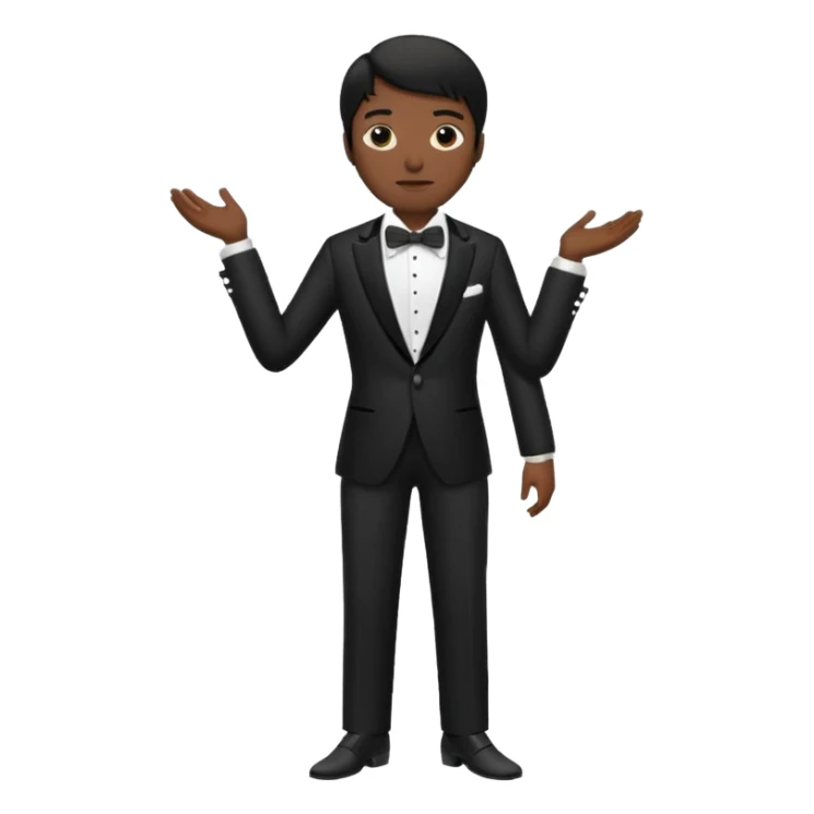 Chico moreno, pelo negro, smoking cuerpo entero sticker