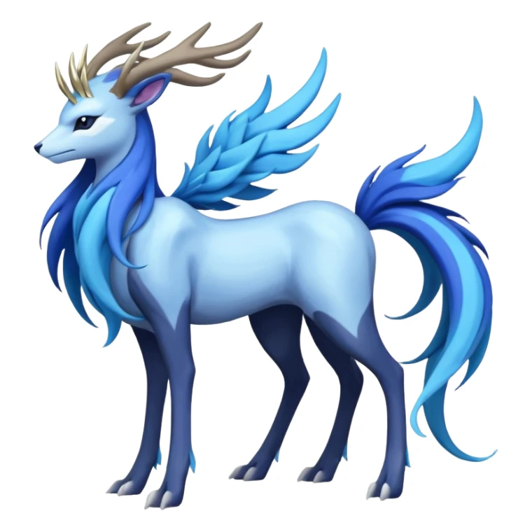 Xerneas-Suicune-Fakémon-hybrid-creature (full body)  sticker