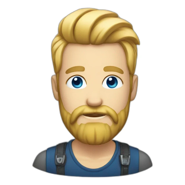 undercut with long blonde beard and blue eyes sticker