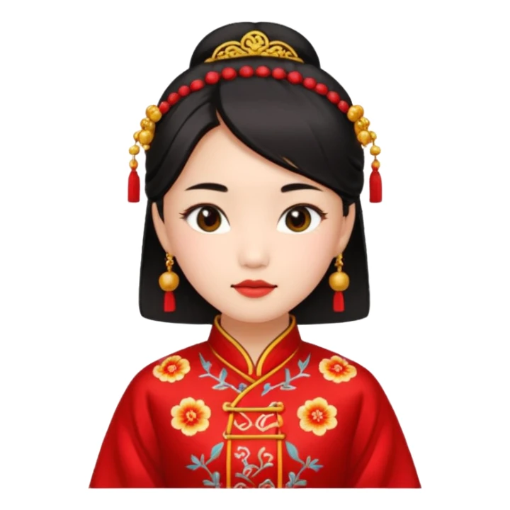 Asian girl wearing traditional Chinese clothes sticker