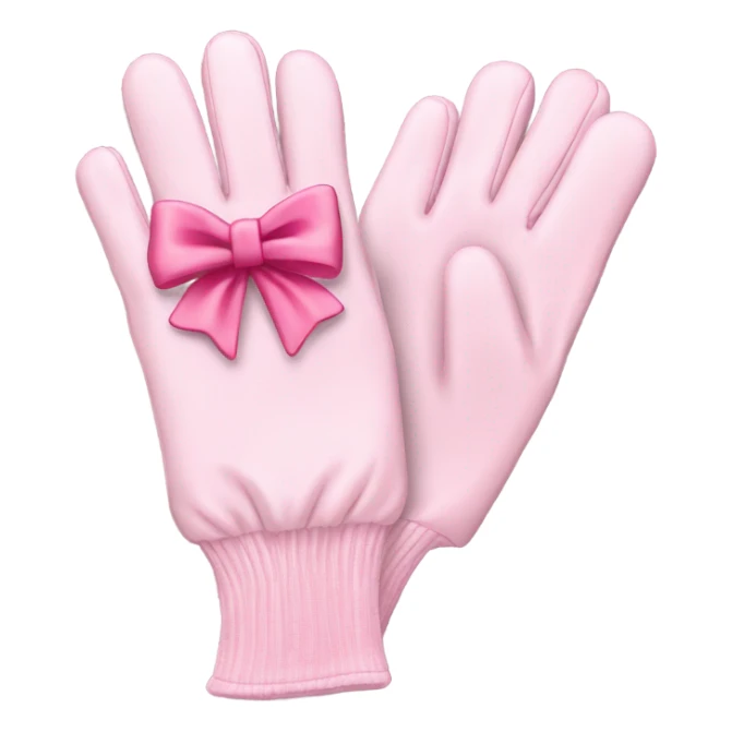Pale pink garden gloves with pink bow at bottom sticker
