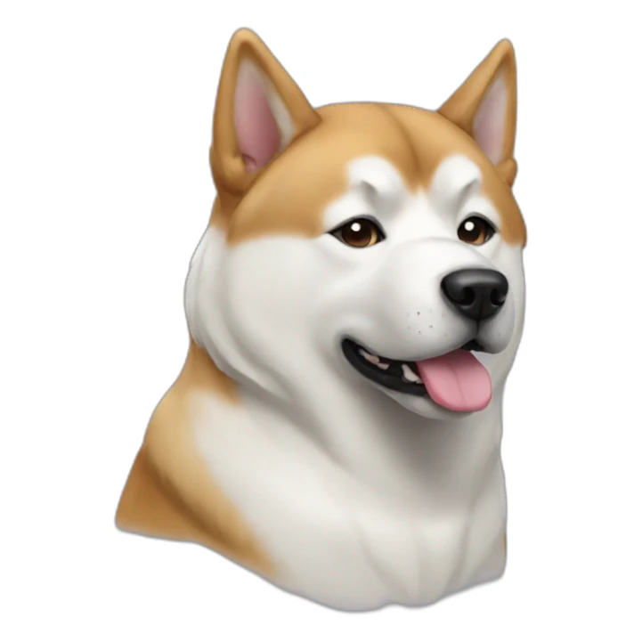 Dog akita inu white sticker