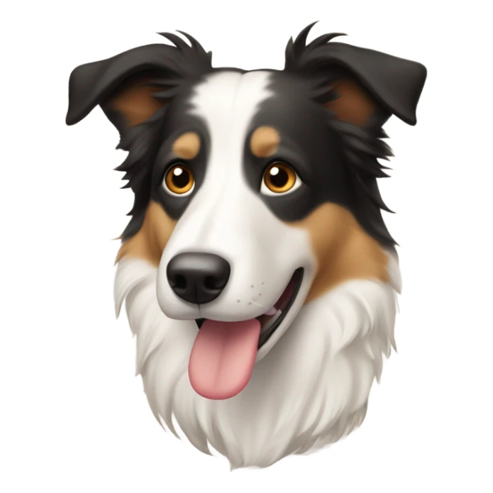 A short haired sand and white border collie with falling ears sticker