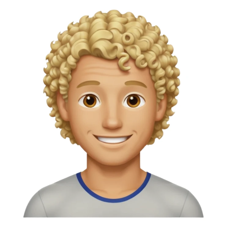 Athletic man with blond curly hair but it is shaved on the side sticker